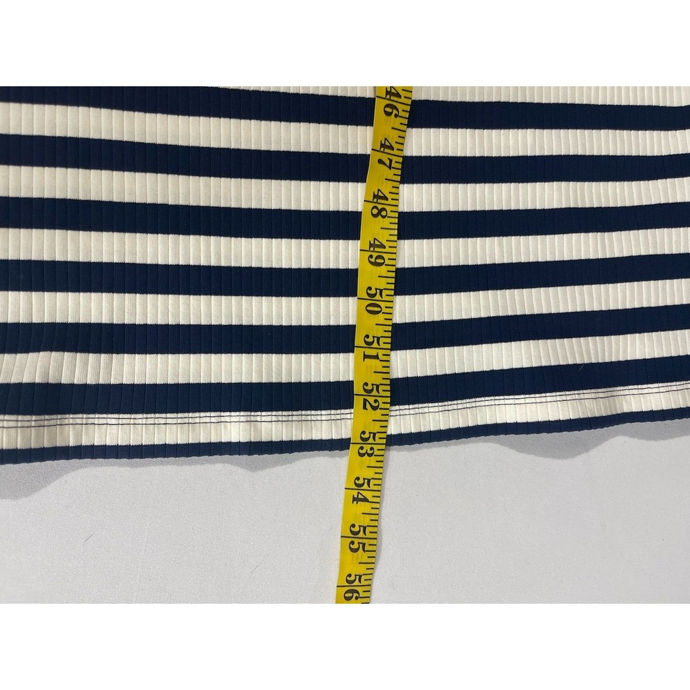 J.CREW Ribbed Midi Dress Navy White Stripe Boatneck Casual Preppy Nautical XL - Picture 9 of 11